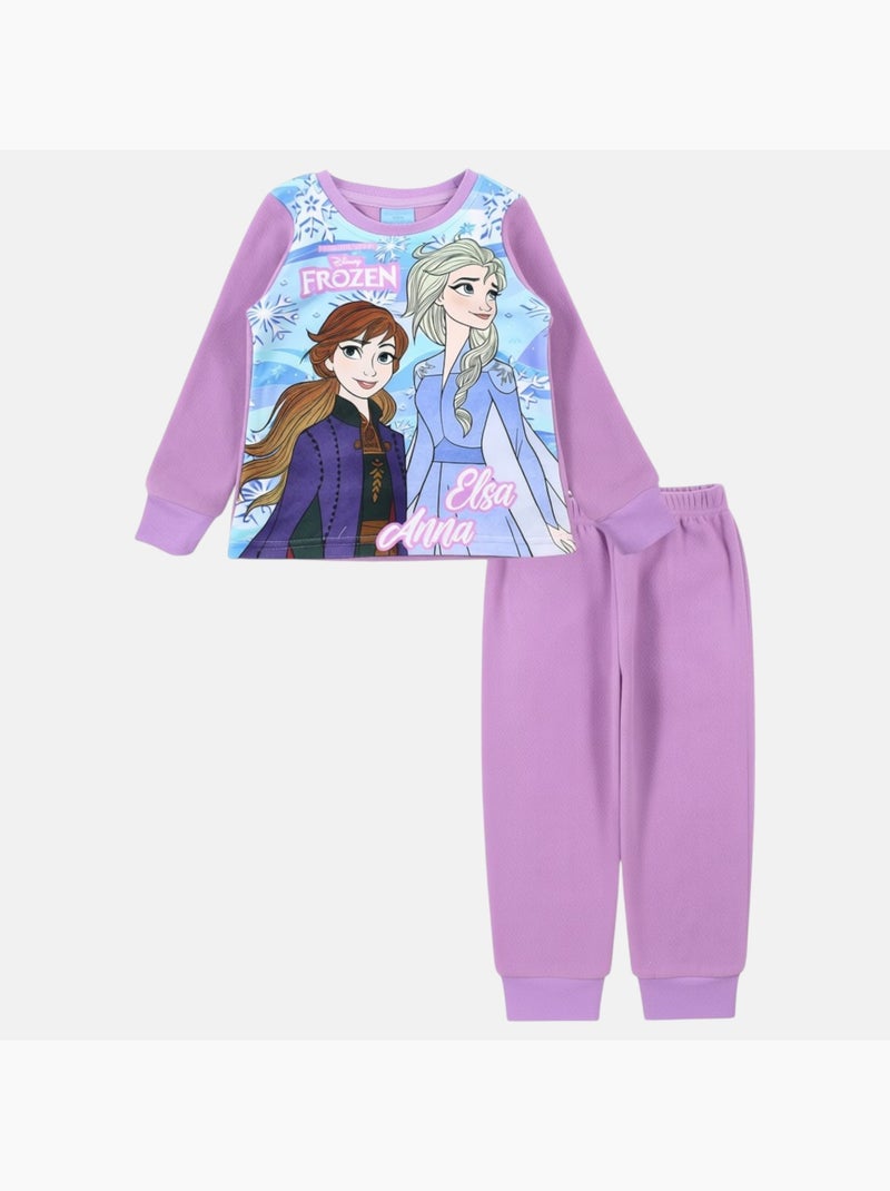 Disney - Pijama polar de algodão menina com estampa de personagem Roxo - Kiabi