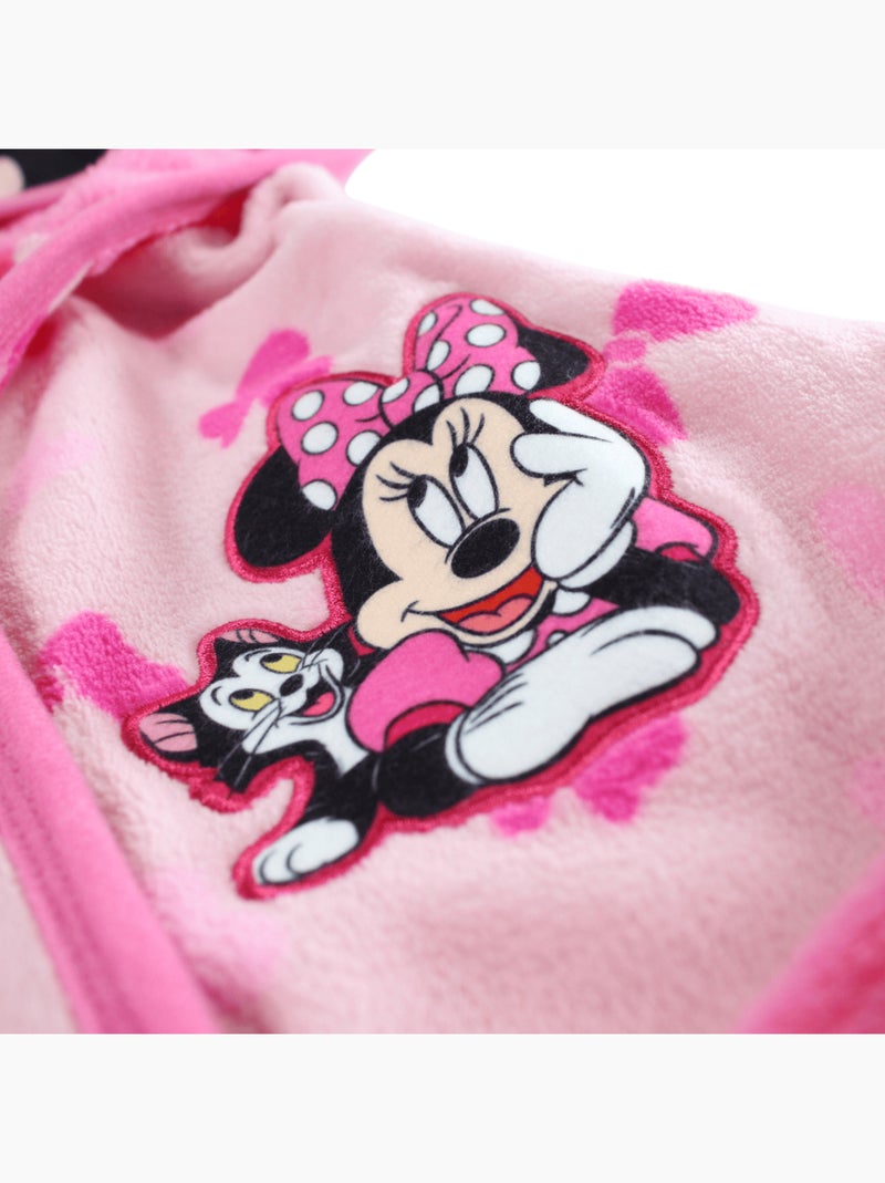 Disney - roupão estampado com capuz com orelhas e cinto Rosa - Kiabi