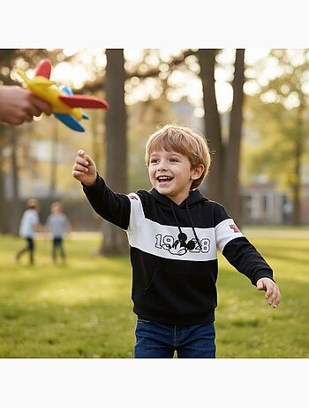 Disney - Sweat criança com capuz preto e branco