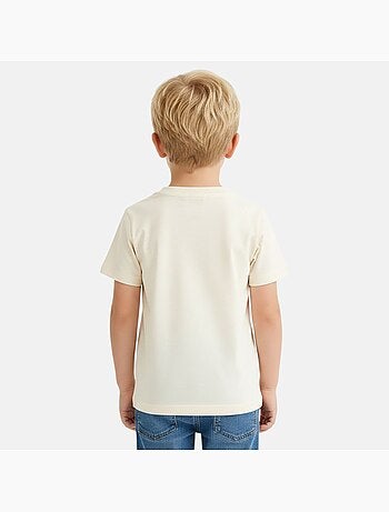 Disney - T-shirt criança bege personagem skate