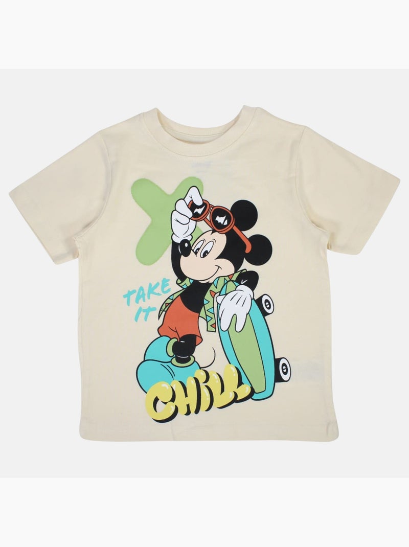 Disney - T-shirt criança bege personagem skate Marfim - Kiabi