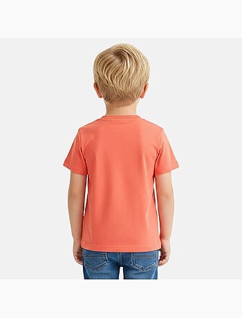 Disney - T-shirt criança laranja personagem skate