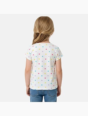 Disney - T-shirt criança manga curta branco com bolinhas personagem