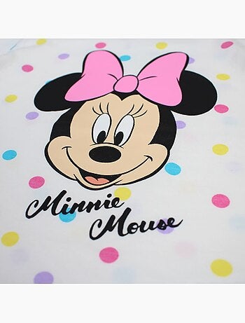 Disney - T-shirt criança manga curta branco com bolinhas personagem