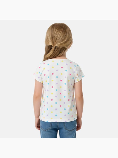 Disney - T-shirt criança manga curta branco com bolinhas personagem - Kiabi Disney - T-shirt criança manga curta branco com bolinhas personagem - Kiabi
