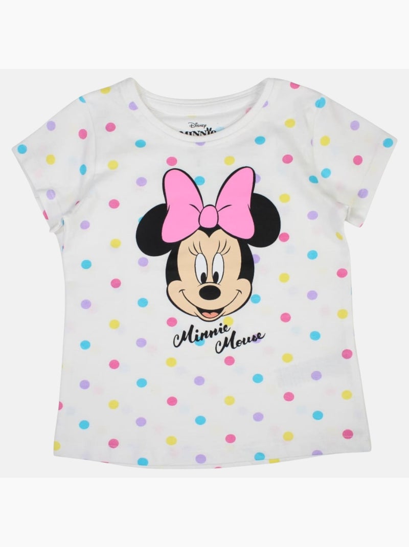 Disney - T-shirt criança manga curta branco com bolinhas personagem Branco - Kiabi