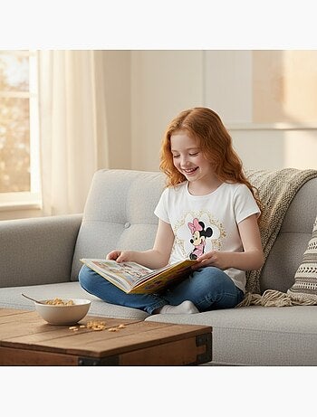 Disney - T-shirt criança manga curta branco personagem