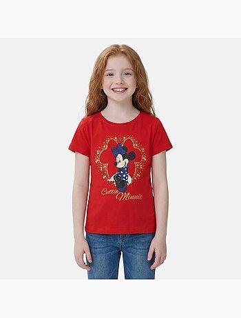 Disney - T-shirt criança manga curta vermelho personagem