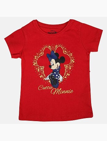 Disney - T-shirt criança manga curta vermelho personagem
