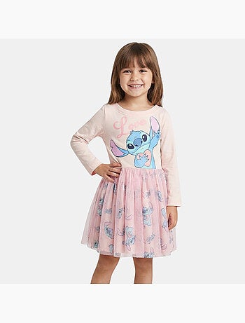 Disney - Vestido de manga comprida com tule e padrões