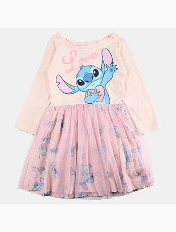 Disney - Vestido de manga comprida com tule e padrões
