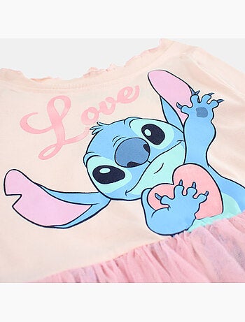 Disney - Vestido de manga comprida com tule e padrões