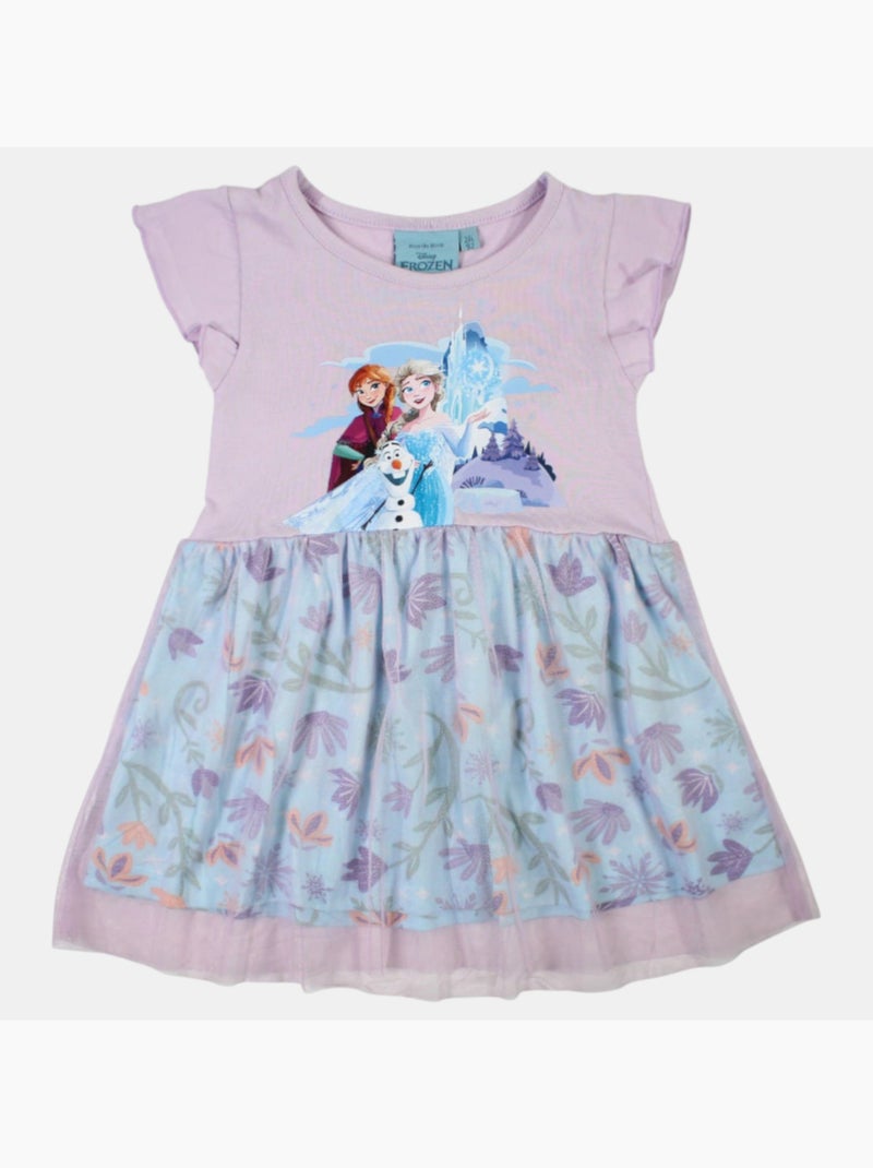 Disney - Vestido infantil com estampa animada Malva - Kiabi