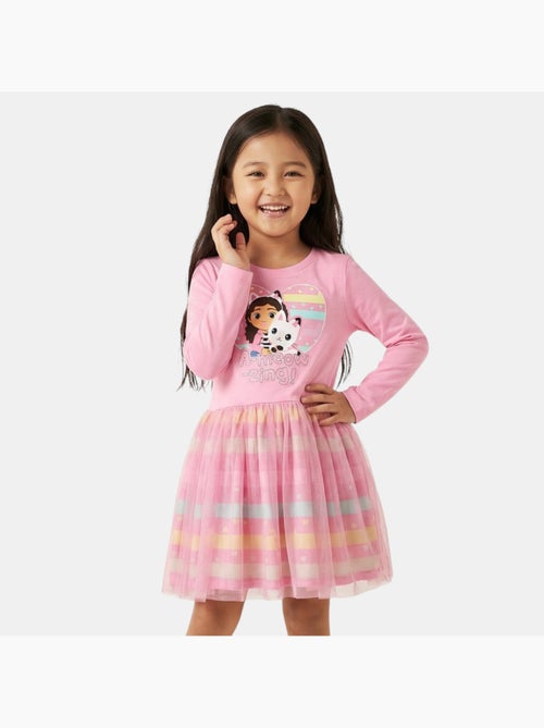 Disney - Vestido menina estampado manga comprida com tule - Kiabi Disney - Vestido menina estampado manga comprida com tule - Kiabi