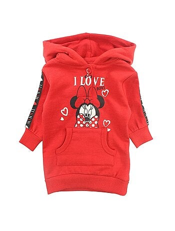 Disney - Vestido polar com capuz menina com bolso canguru