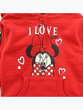 Disney - Vestido polar com capuz menina com bolso canguru