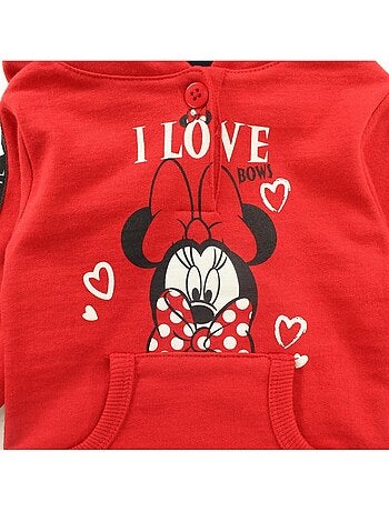 Disney - Vestido polar com capuz menina com bolso canguru