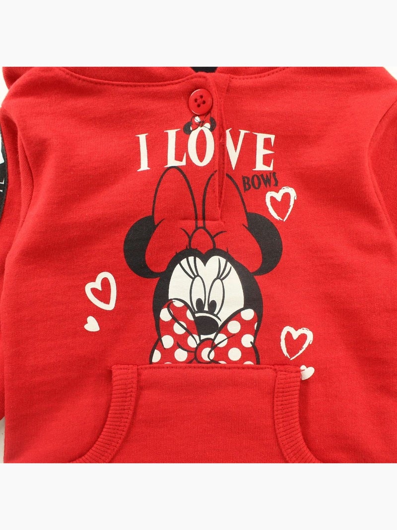 Disney - Vestido polar com capuz menina com bolso canguru Vermelho - Kiabi