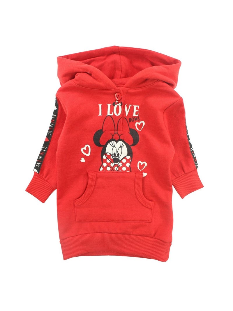 Disney - vestido tipo camisola com capuz, bolso tipo canguru e corte largo Vermelho - Kiabi