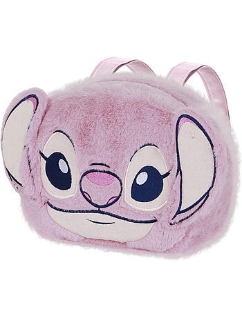 Disney Lilo e Stitch Angel Heart Mochila Plush Face, Rosa