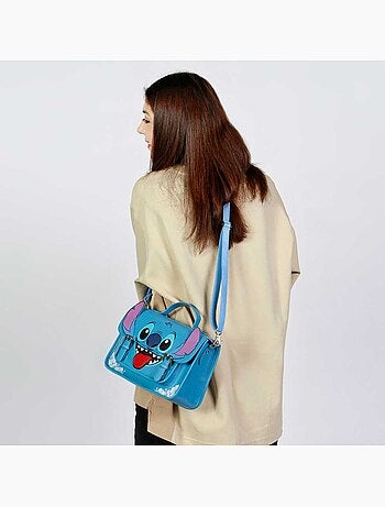 Disney Lilo e Stitch Tongue Mala-Mochila Satchel, Azul