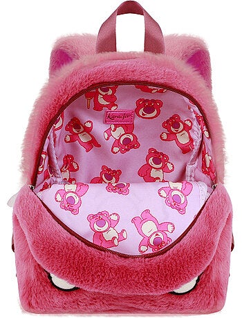 Disney Lotso, O Ursinho Fofo Strawberry Mochila Plush, Rosa