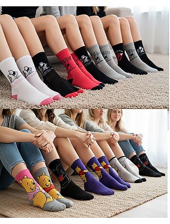 Disney – meias mulher licença winnie the pooh pack de 10 pares mix surpresa
