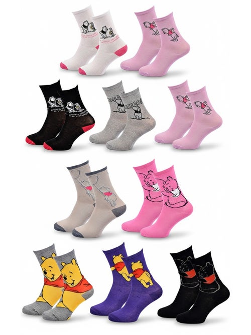 Disney – meias mulher licença winnie the pooh pack de 10 pares mix surpresa - Kiabi Disney – meias mulher licença winnie the pooh pack de 10 pares mix surpresa - Kiabi