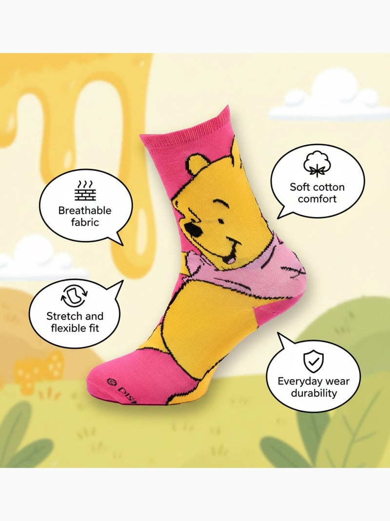 Disney – meias mulher licença winnie the pooh pack de 4 pares Cinza-amarelo preto - Kiabi