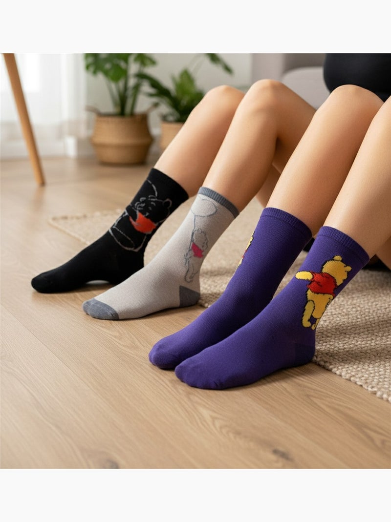 Disney – meias mulher licença winnie the pooh pack de 4 pares Preto Multicolorido Cinza - Kiabi