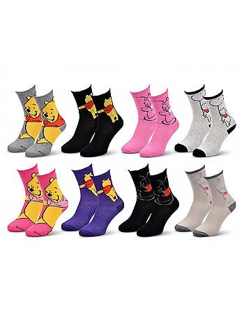 Disney – meias mulher licença winnie the pooh pack de 8 pares