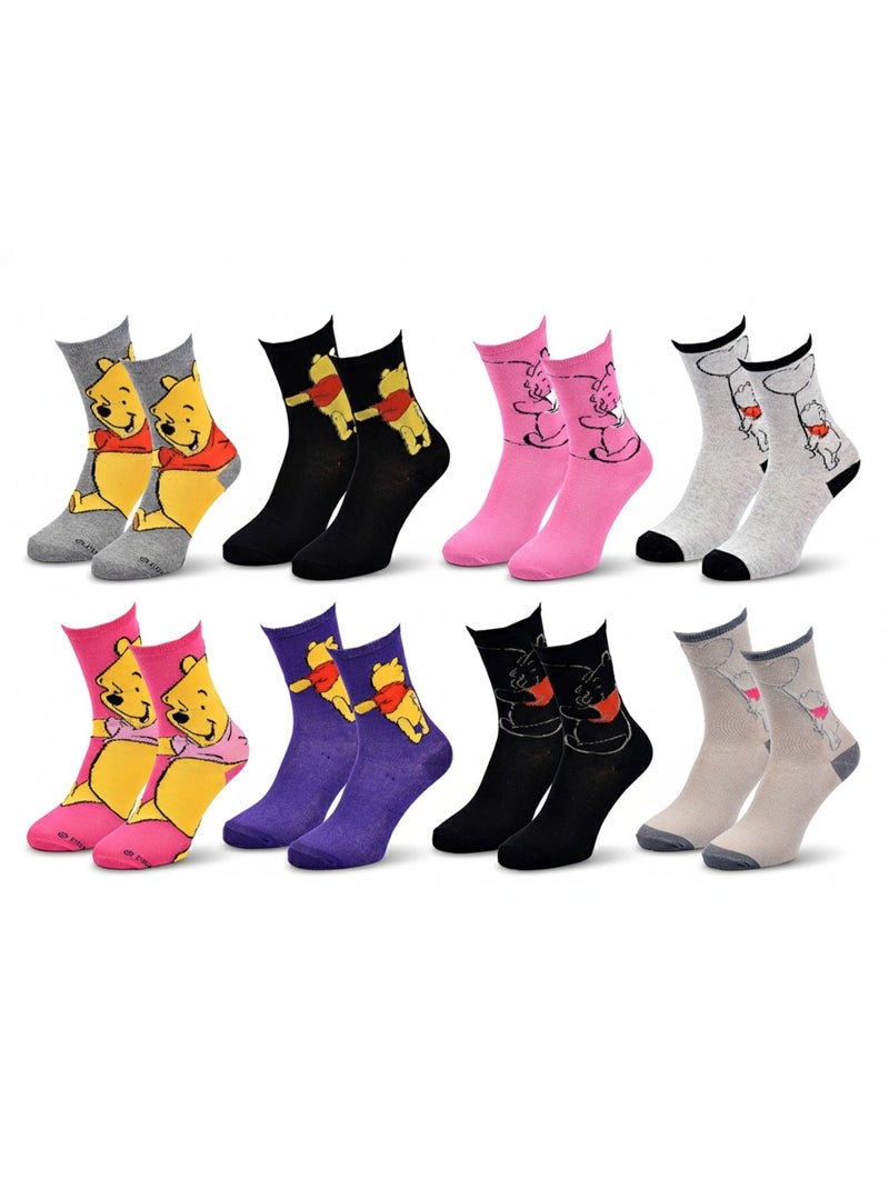 Disney – meias mulher licença winnie the pooh pack de 8 pares Preto Rosa Cinza - Kiabi