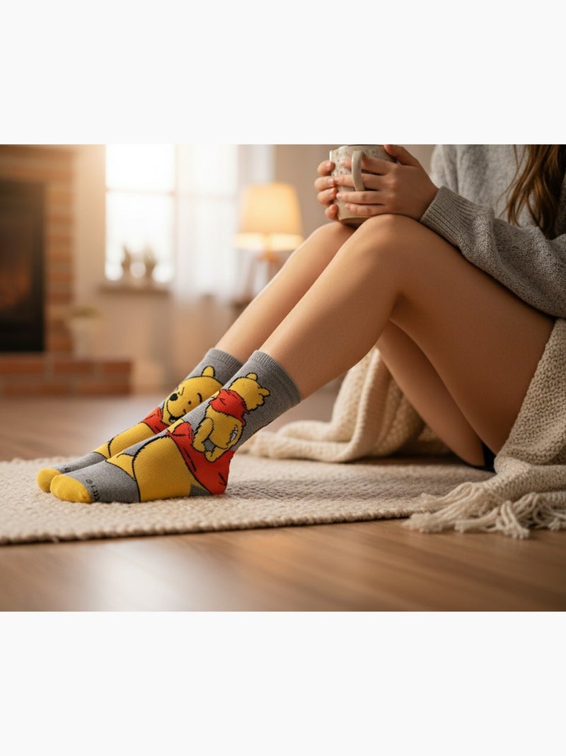 Disney – meias mulher licença winnie the pooh pack de 8 pares Preto Rosa Cinza - Kiabi