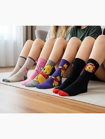 Disney – meias mulher licenciadas winnie the pooh pack de 5 pares