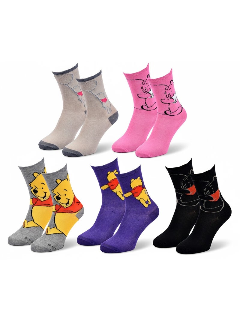Disney – meias mulher licenciadas winnie the pooh pack de 5 pares Preto Rosa Cinza - Kiabi