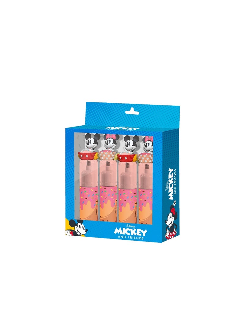 Disney Mickey e Minnie Mix Pack de 4 Marcadores Fluorescentes, Multicolorido Multicolorido - Kiabi