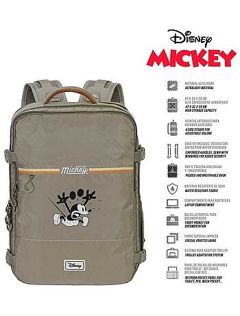 Disney Mickey Mouse Face Mochila de Viagem Mercury Grande 47x23x33cm, Multicolorido