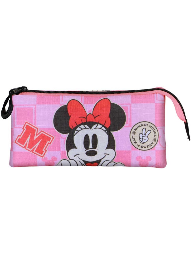Disney Minnie Mouse Journey Estojo Triplo, Rosa Rosa - Kiabi
