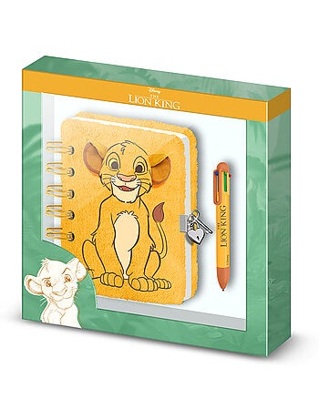 Disney O Rei Leão Sit Conjunto Diário Plush + Caneta 6 Cores, Amarela