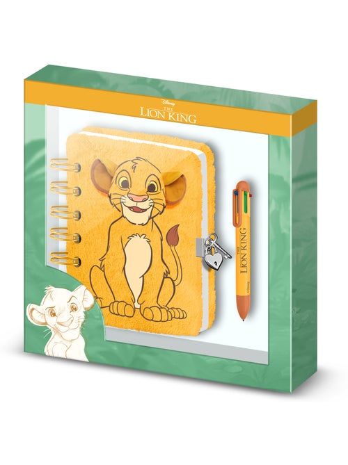 Disney O Rei Leão Sit Conjunto Diário Plush + Caneta 6 Cores, Amarela - Kiabi