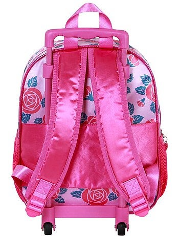 Disney Princesas Flowers Mochila 3D com Rodas Pequena, Rosa