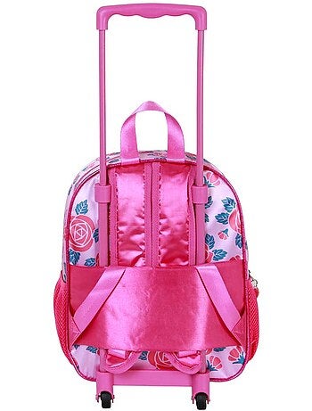 Disney Princesas Flowers Mochila 3D com Rodas Pequena, Rosa