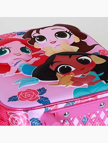 Disney Princesas Flowers Mochila 3D com Rodas Pequena, Rosa