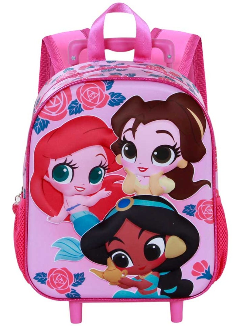 Disney Princesas Flowers Mochila 3D com Rodas Pequena, Rosa Rosa - Kiabi