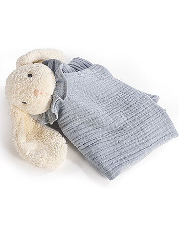 Doudou plano coelho em gaze de algodão | walking mum
