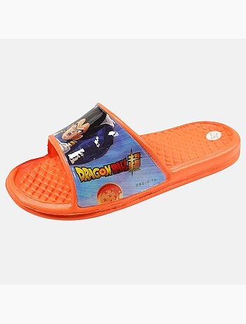 Dragon Ball Z - Chinelos infantis laranja com tira larga e personagem