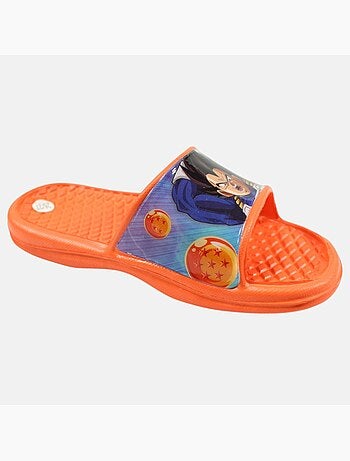 Dragon Ball Z - Chinelos infantis laranja com tira larga e personagem
