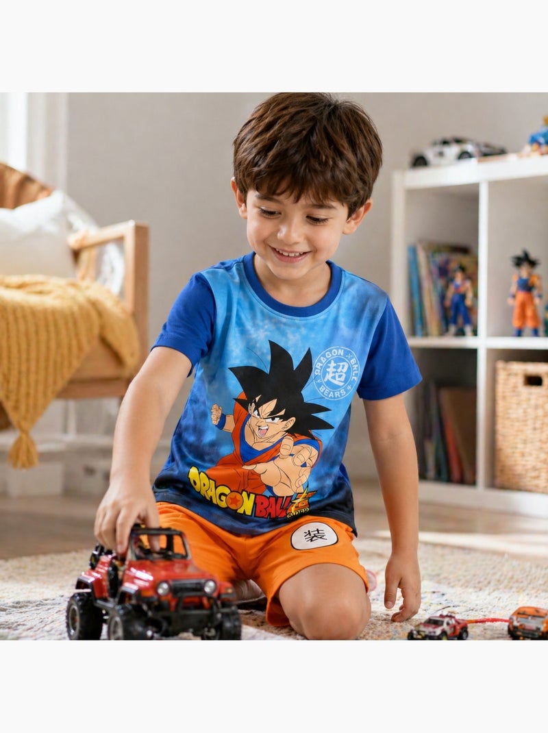 Dragon ball z - conjunto infantil de camiseta e shorts combinando Azul-marinho - Kiabi