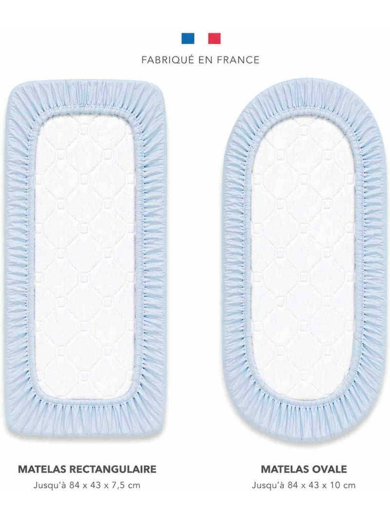 Drap-housse para berço em gaze de algodão | sevira kids Azul - Kiabi