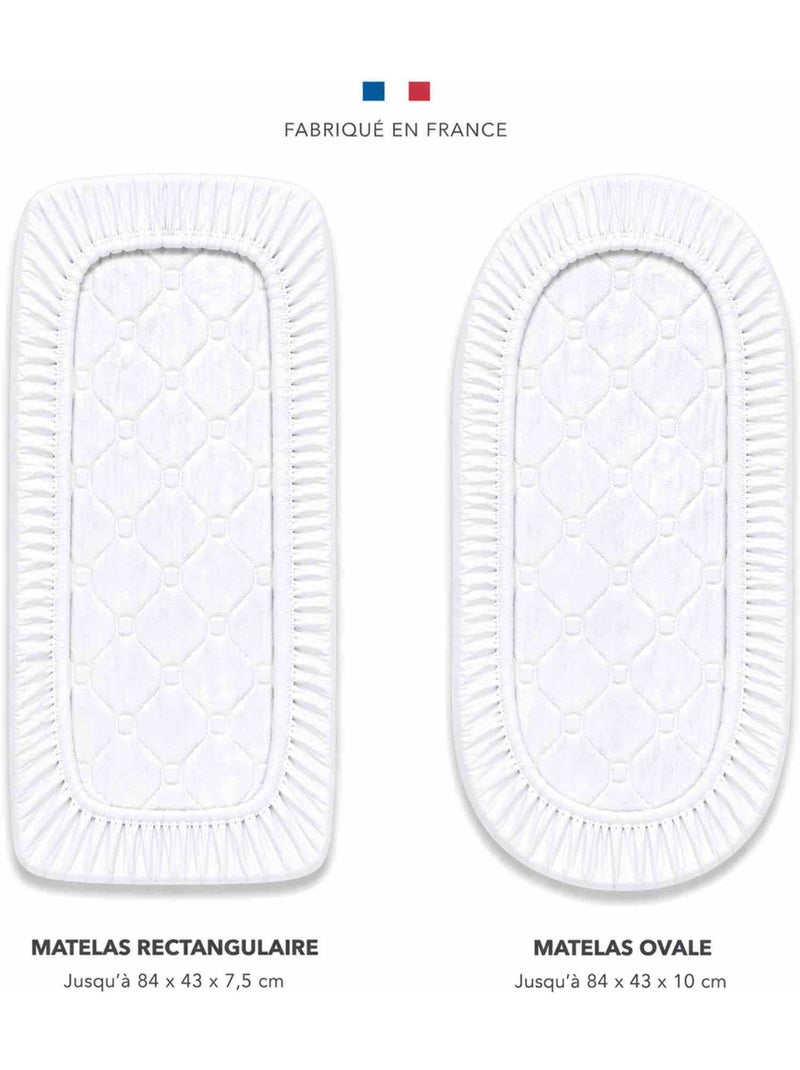 Drap-housse para berço em gaze de algodão | sevira kids Branco - Kiabi